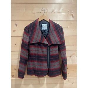 BB Dakota Jacket Red & Gray Plaid Size Small